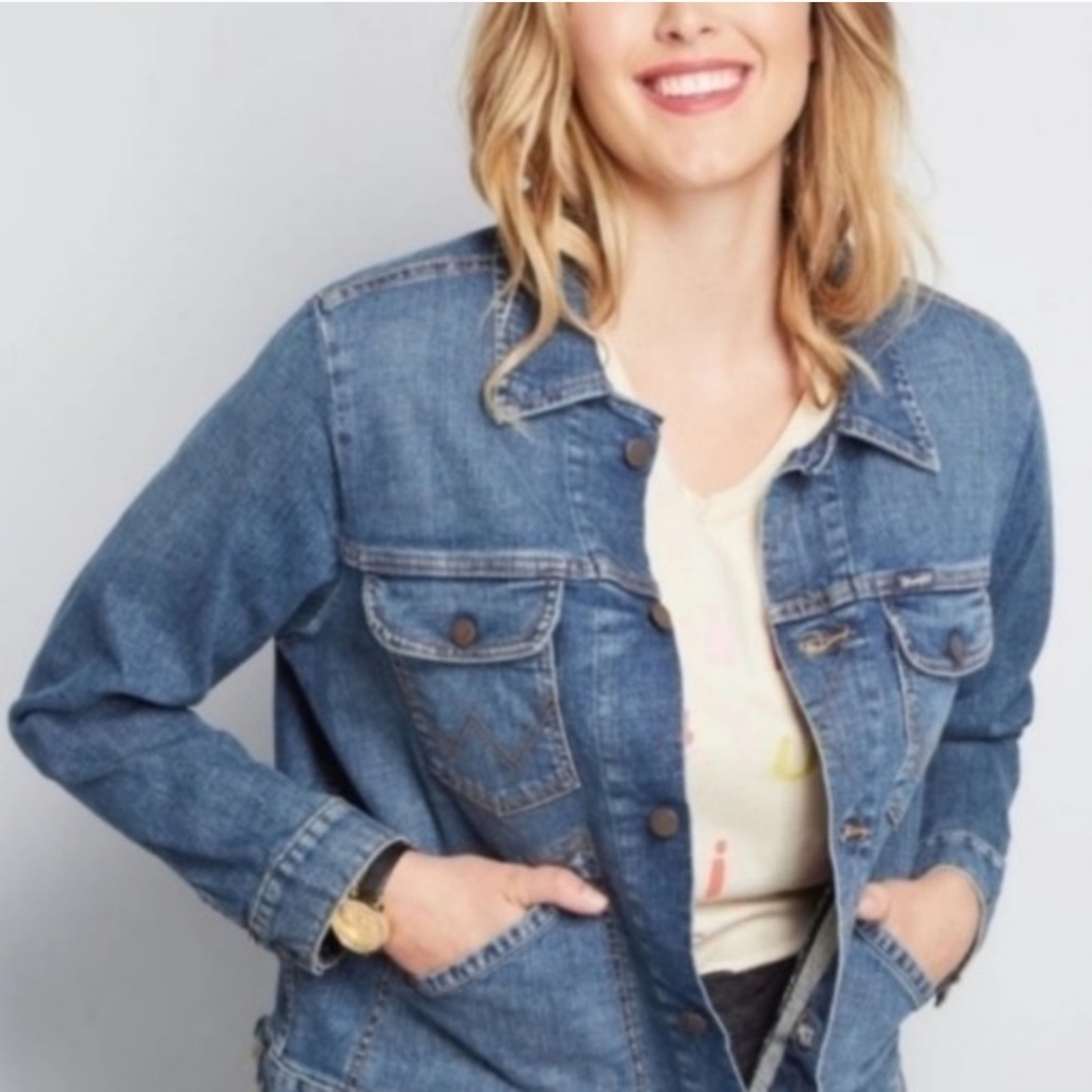 🔥 RARE Wrangler x Modcloth "Dependable" Denim Jacket Size  M🔥